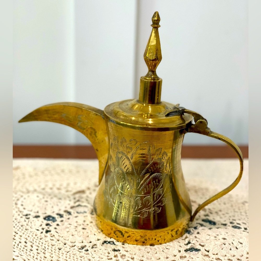 Beautiful Vintage Brass pitcher etched and made in India!
